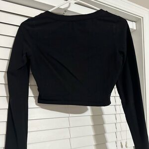 Black, long sleeve, cropped, comfortable